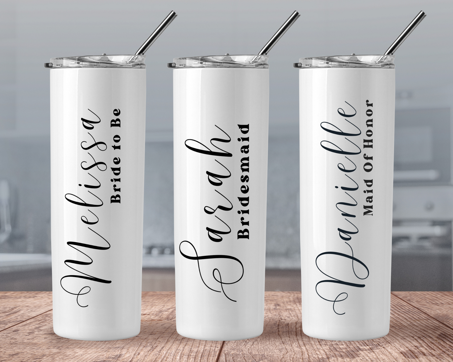 Bridesmaid Tumbler, Personalized Tumbler With Lid and Straw 20oz