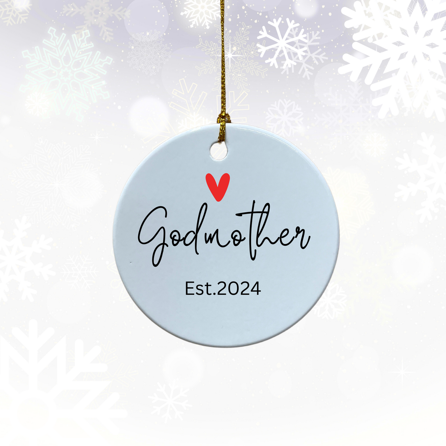Personalized Ornament, Godparents Gift